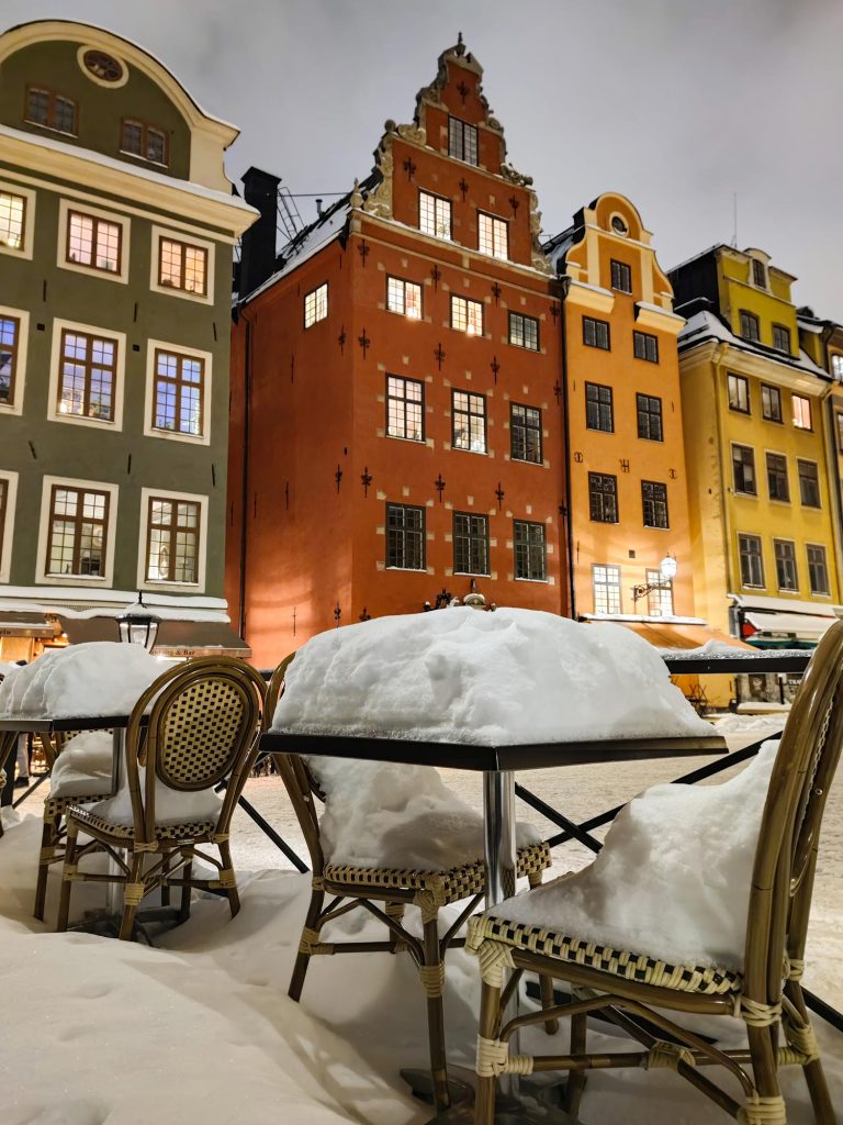 Paysage de Stockholm sous la neige en Suède
